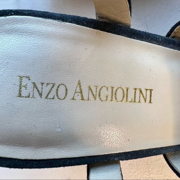 Enzo Angiolini Trudy Black Suede Heeled Sandal Shoes Women’s Size 9.5 - Picture 9 of 13